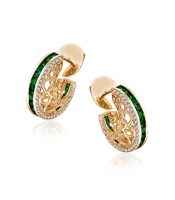 Diamond and Emerald hoops